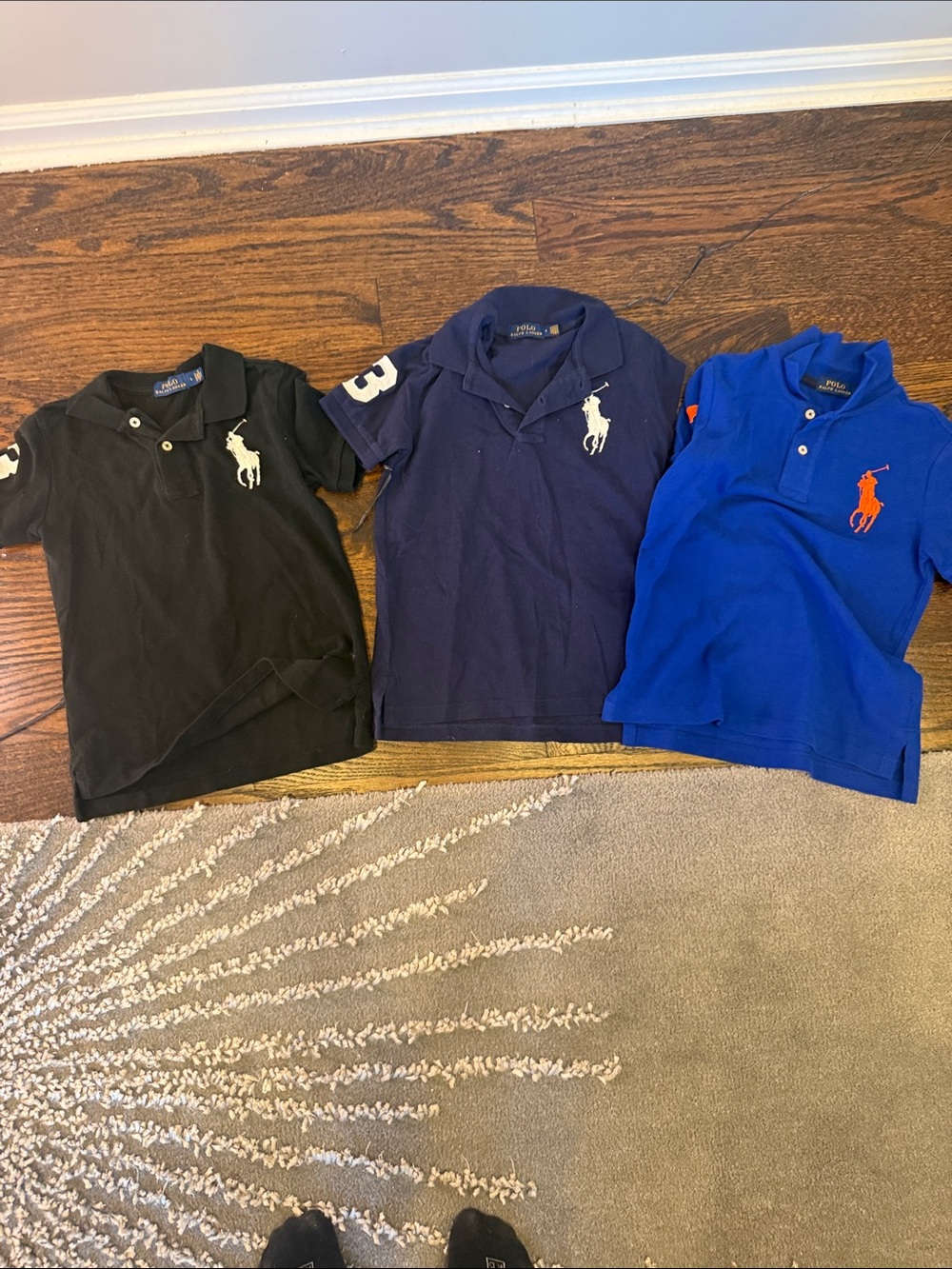 Ralph Lauren Kids Polo Trio in Black, Navy & Royal Blue